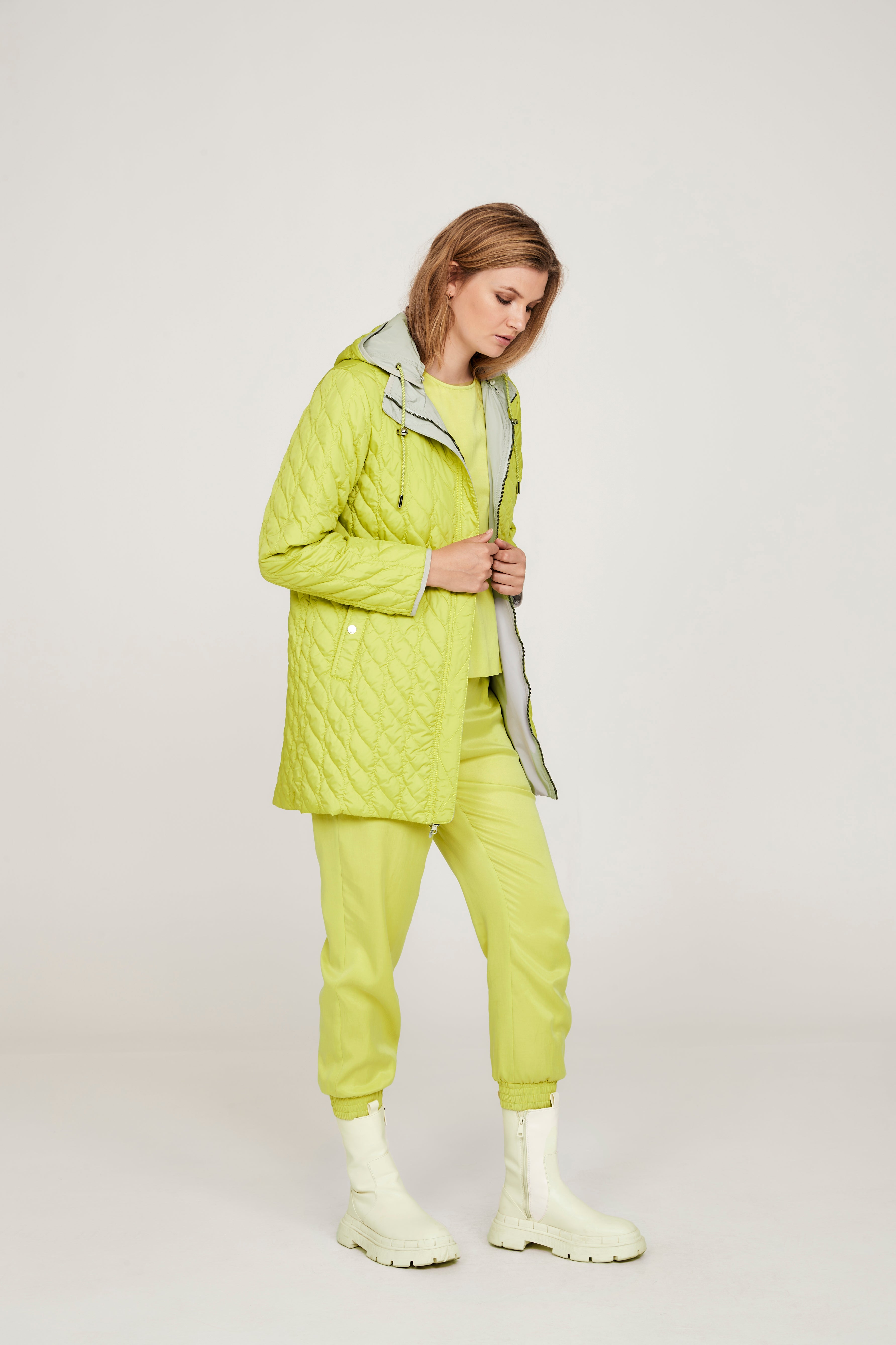 657- Lime/Grey Reversible Rain Coat - Frandsen