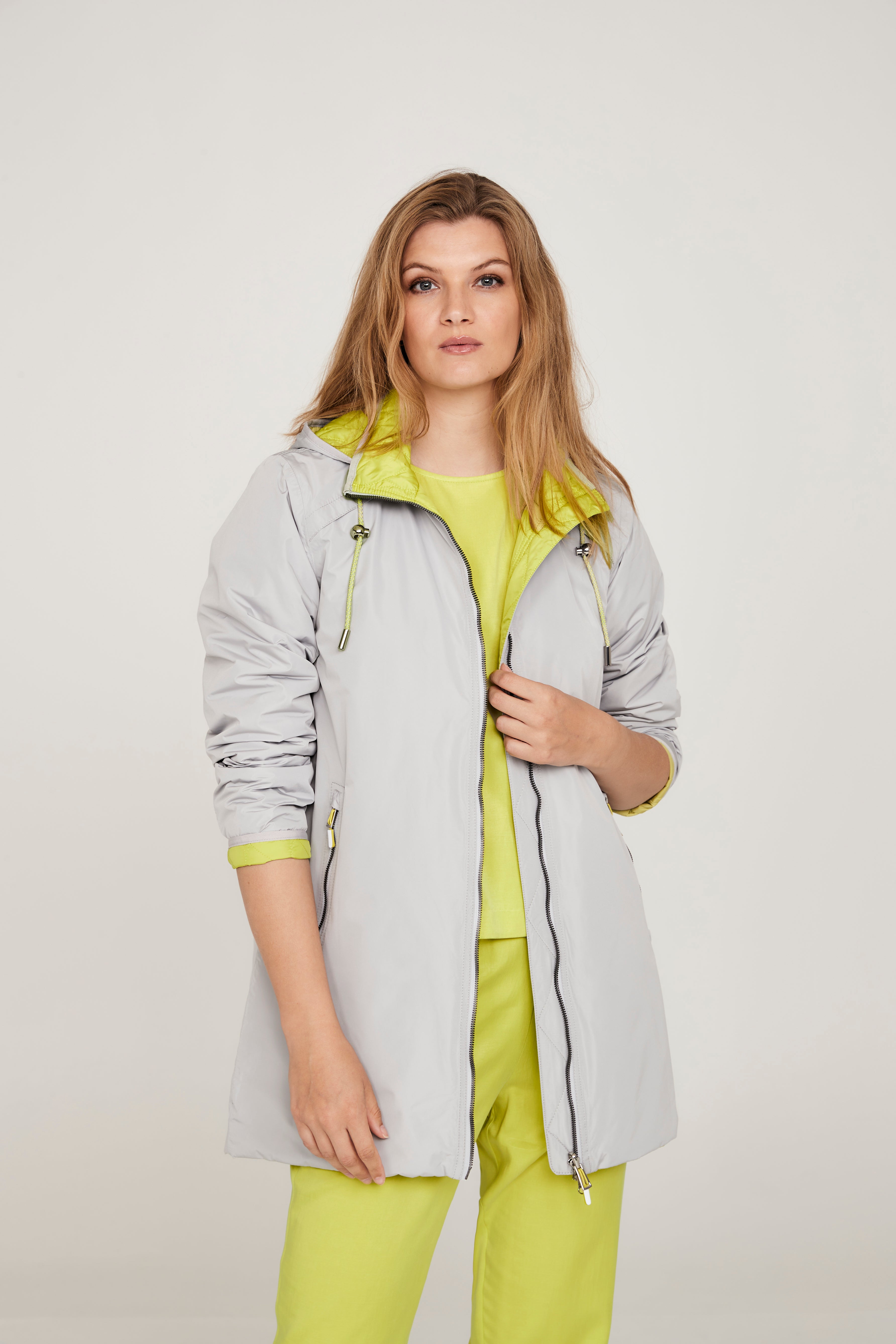 657- Lime/Grey Reversible Rain Coat - Frandsen