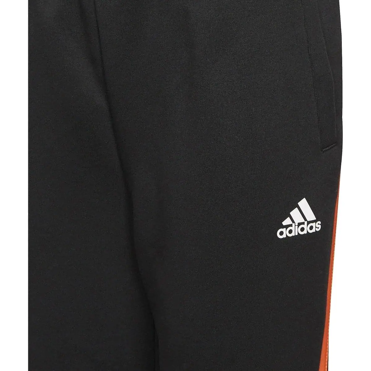 adidas 3 Stripes DoubleKnit Tapered Junior Training Pants - Black