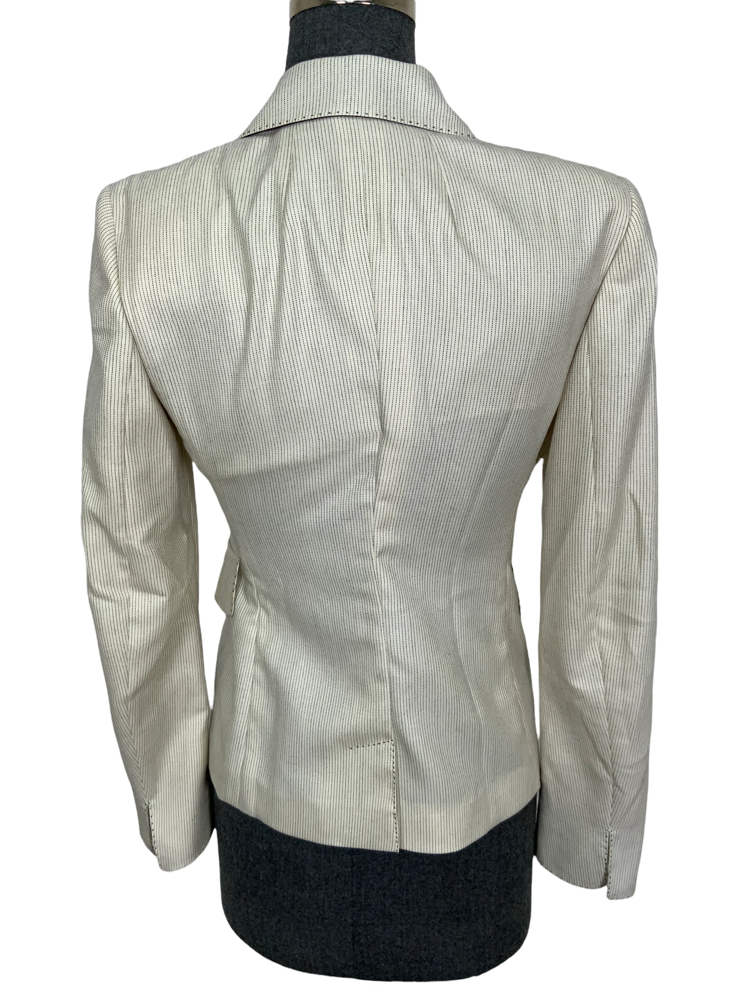 Akris Striped Cashmere Silk Blazer Jacket Size S