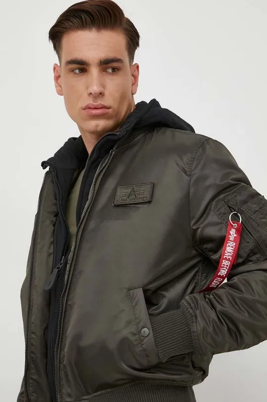 Alpha Industries bomber jacket MA-1 D-Tec men’s green color