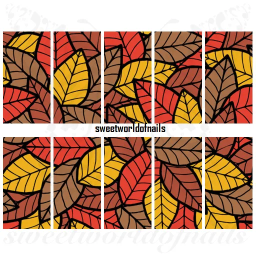 Autumn Nail Art Full Wraps Water Slides