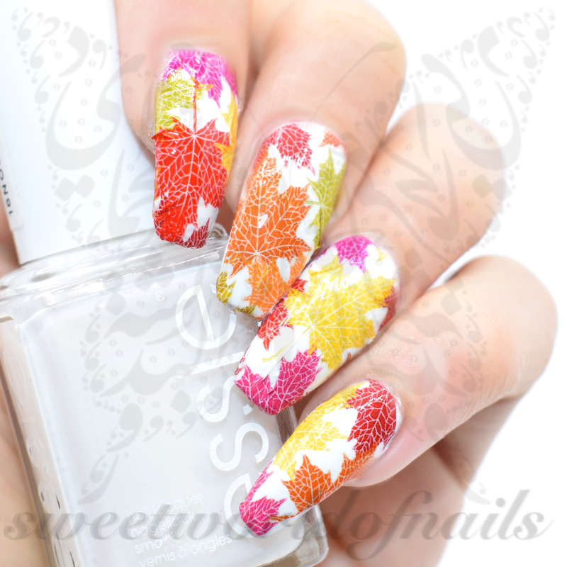 Autumn Nail Art Leaves Water Full Wraps