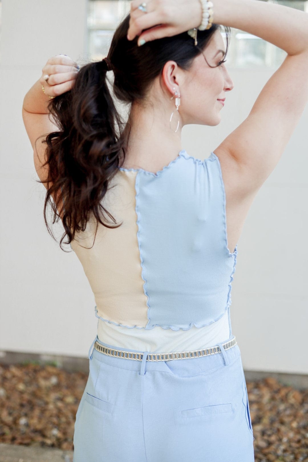 Baby Blue Colorblock Bodysuit