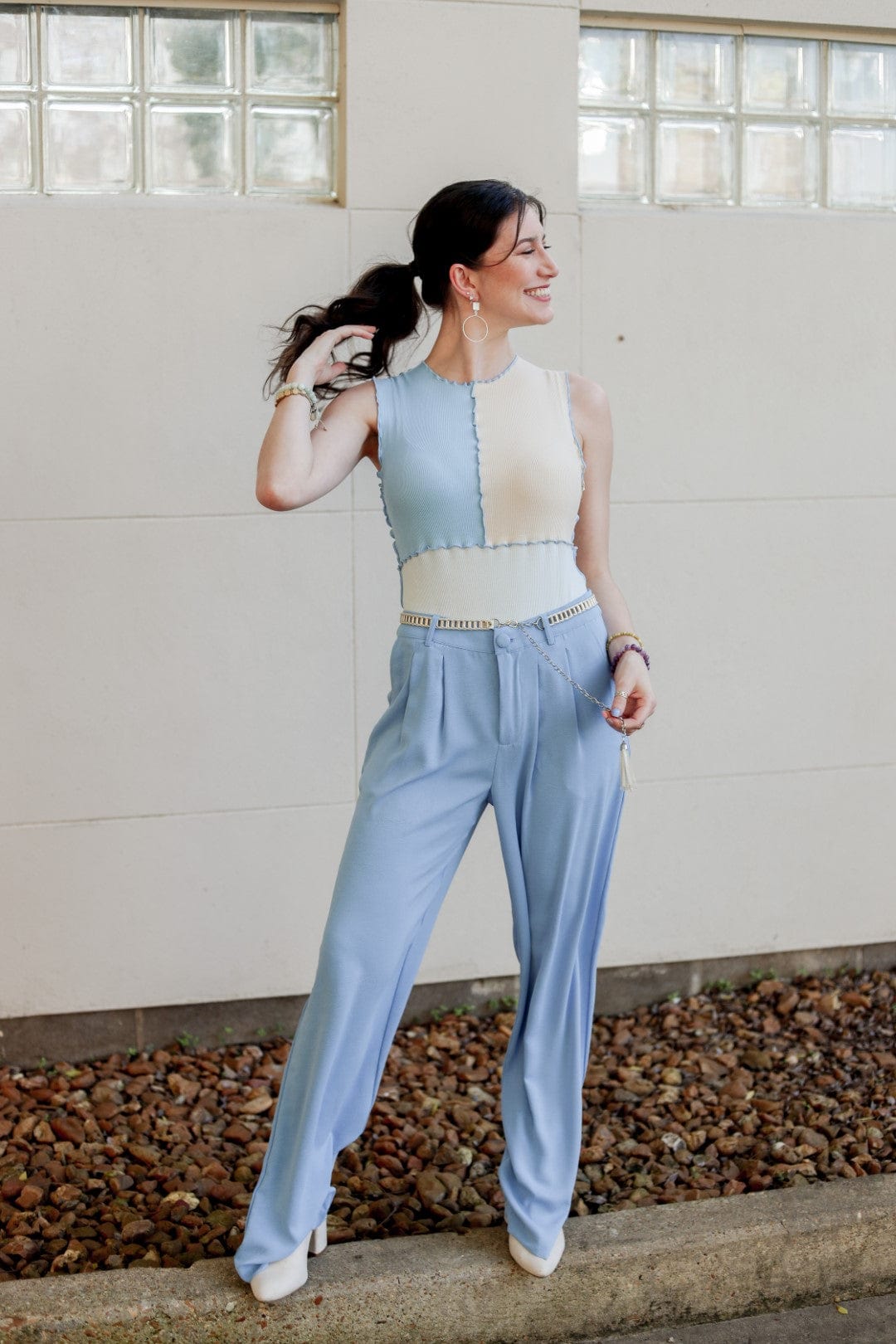 Baby Blue Colorblock Bodysuit