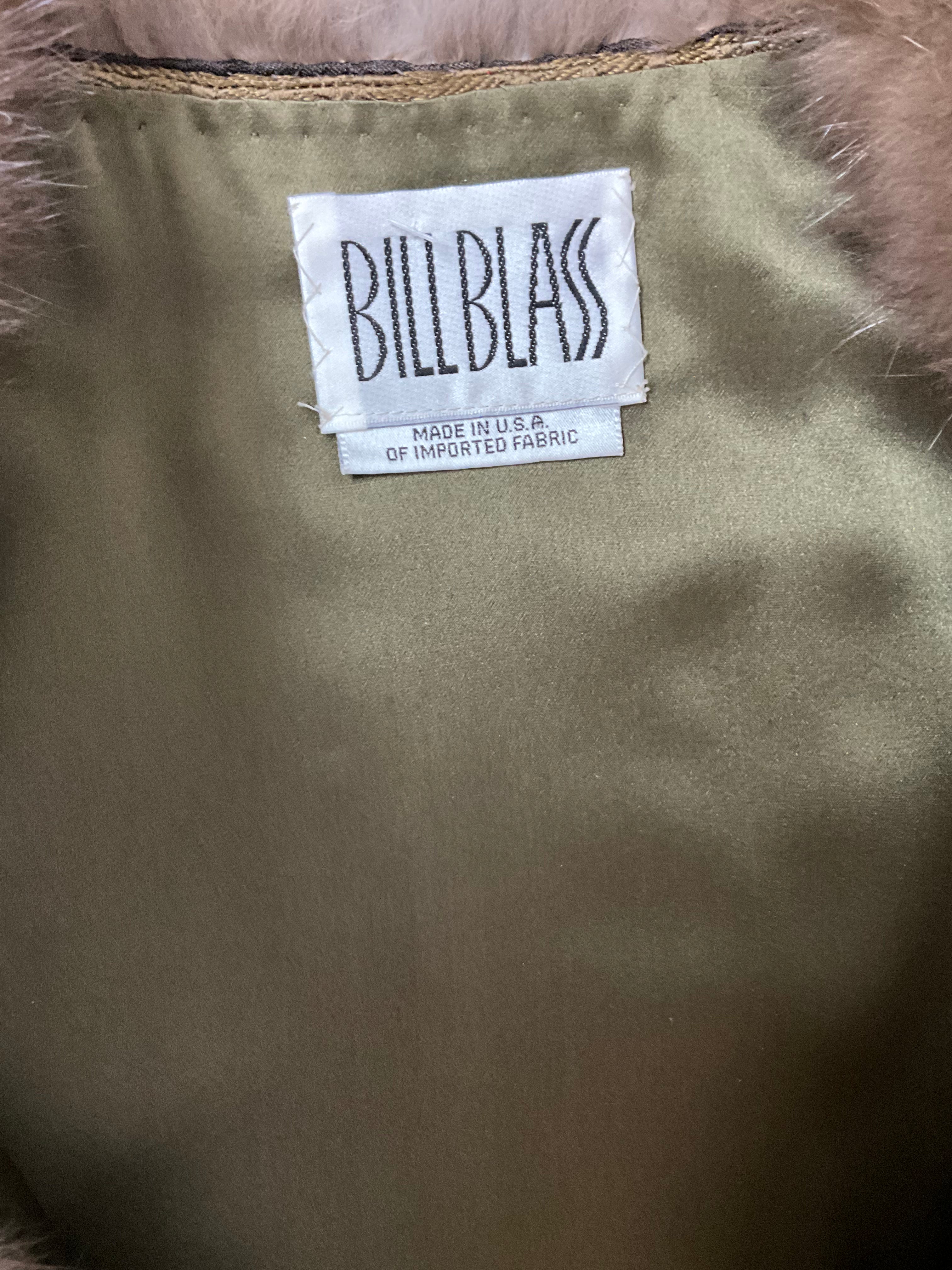 Bill Blass Red And Gold Coat With Fur Size M