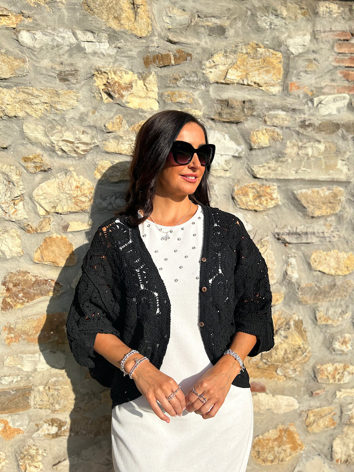 Black Crochet Jacket Lucia