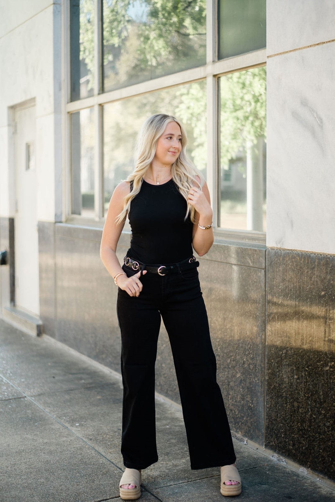 Black Sleeveless Bodysuit