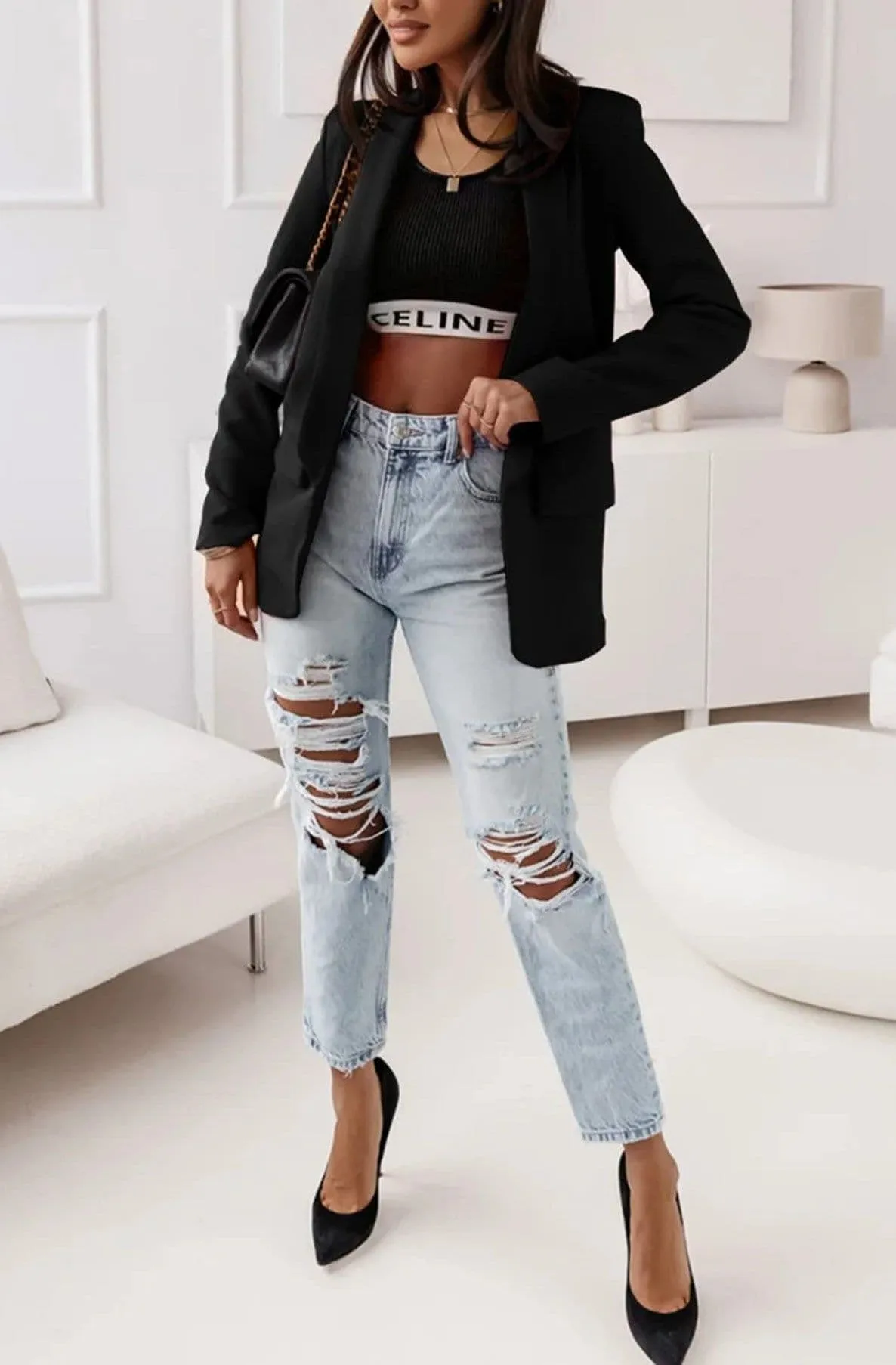 Blazer Oversized Carerra Blazer Jacket- Black