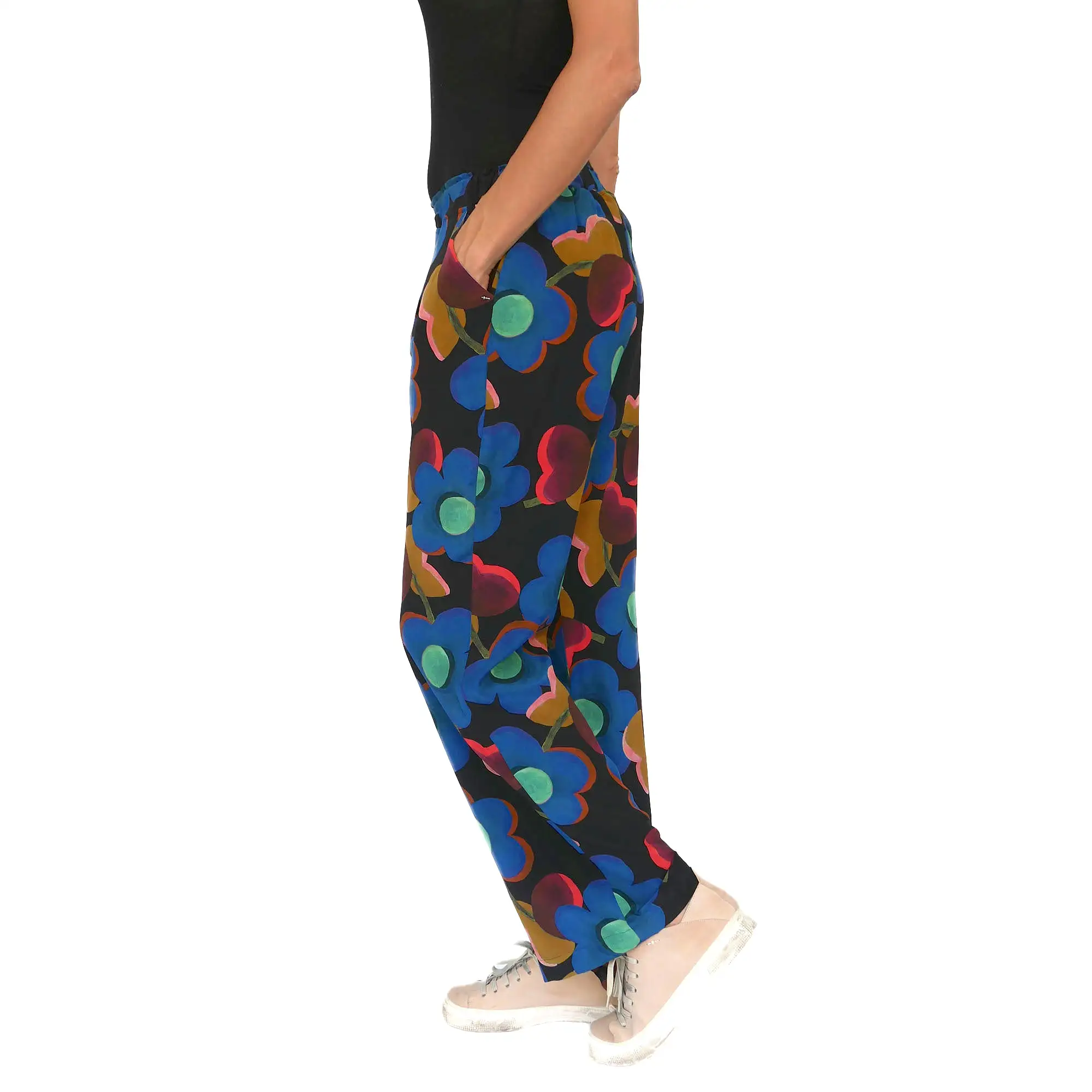 Blooming Silk Pull-On Pants