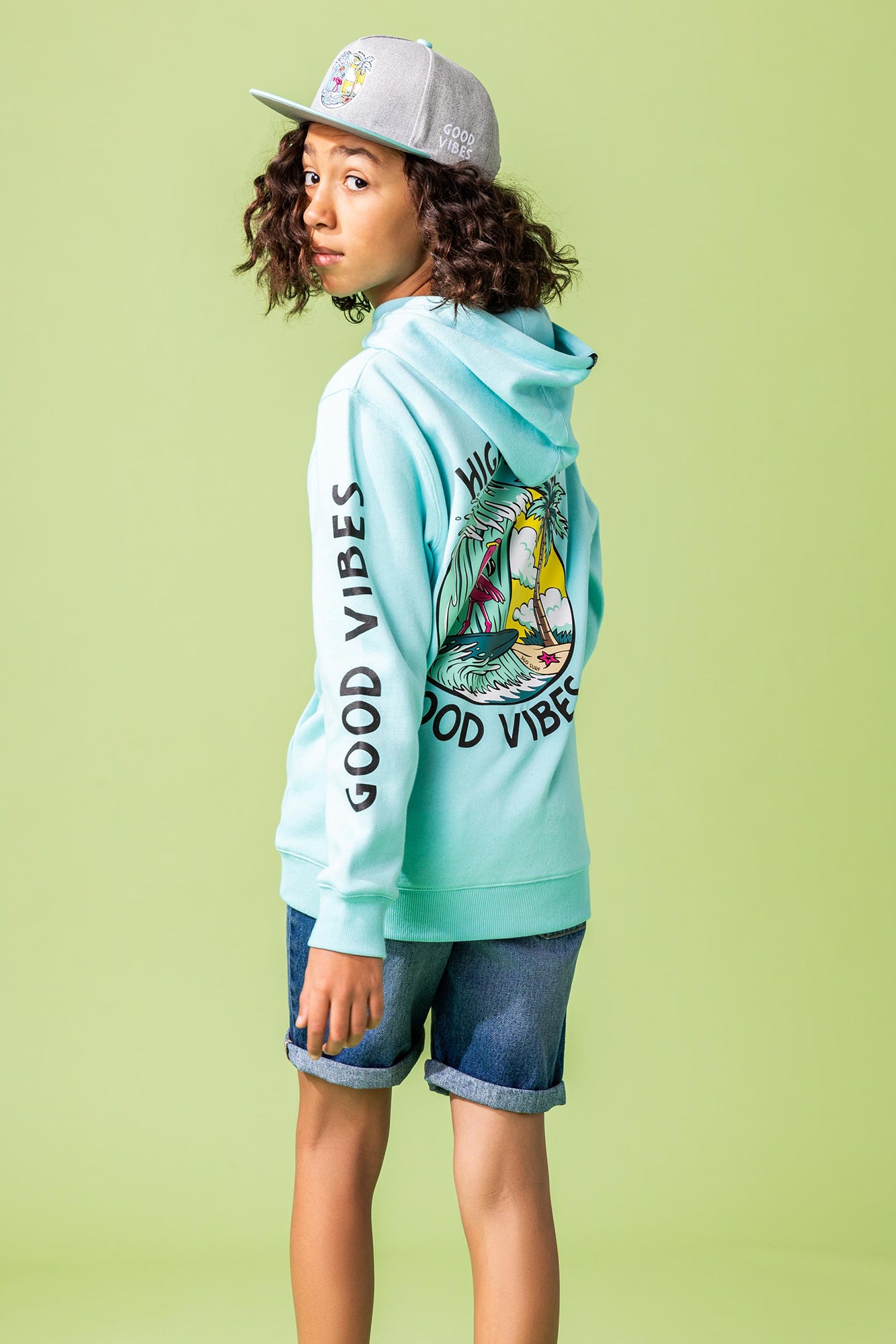 Boys High Vibes Good Vibes Graphic Fleece Hoodie