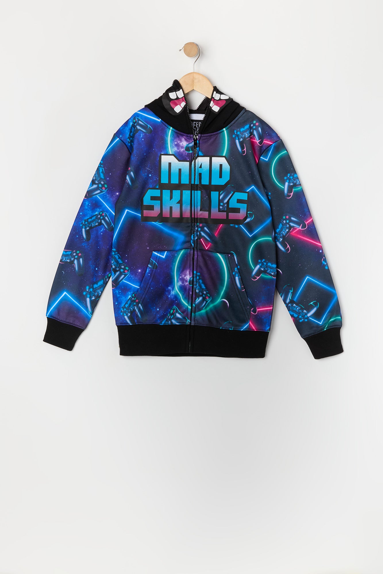 Boys Mad Skills Man Print Full Zip Hoodie