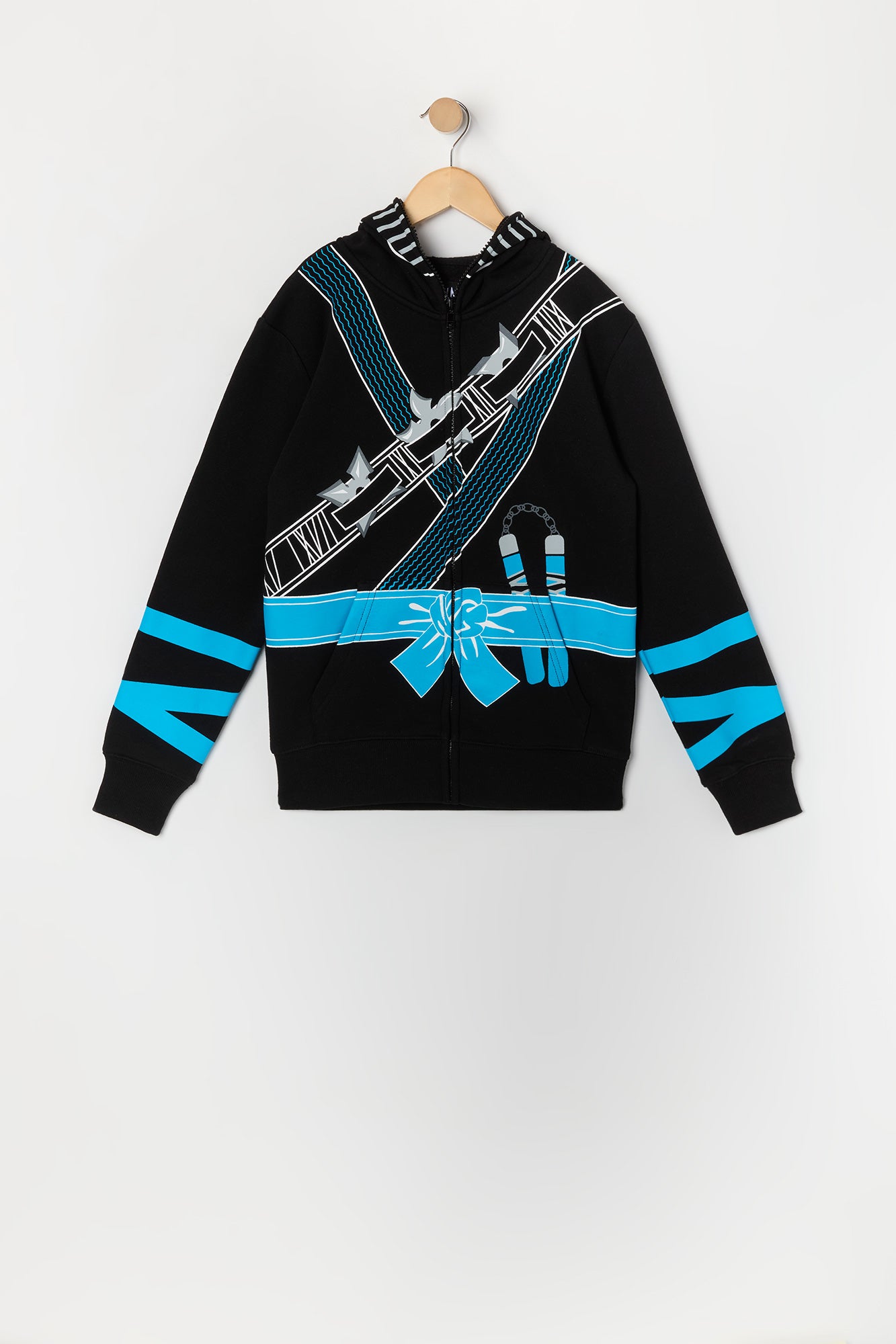 Boys Ninja Print Full Zip Hoodie