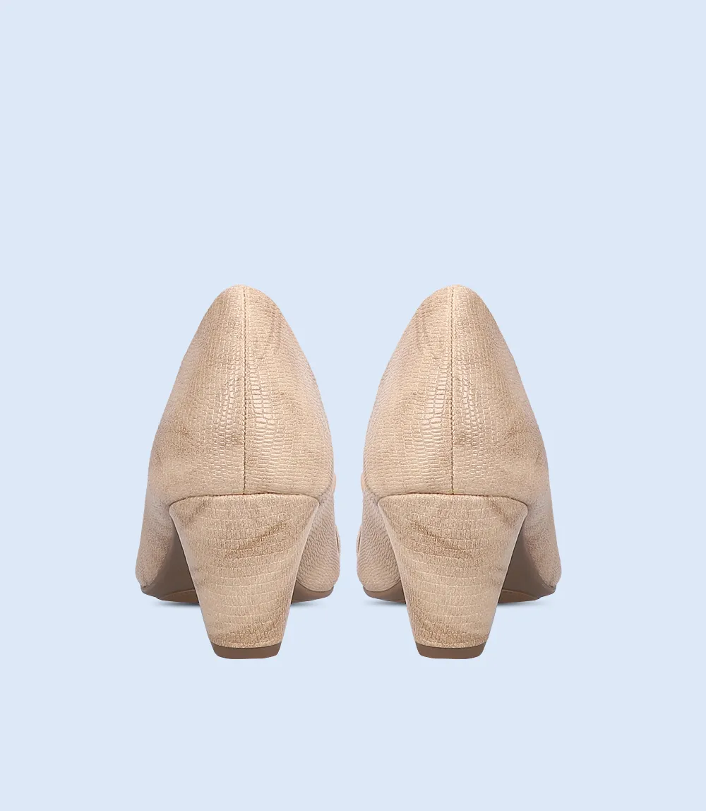 BW8344-BEIGE-Women Casual Peep Toe's