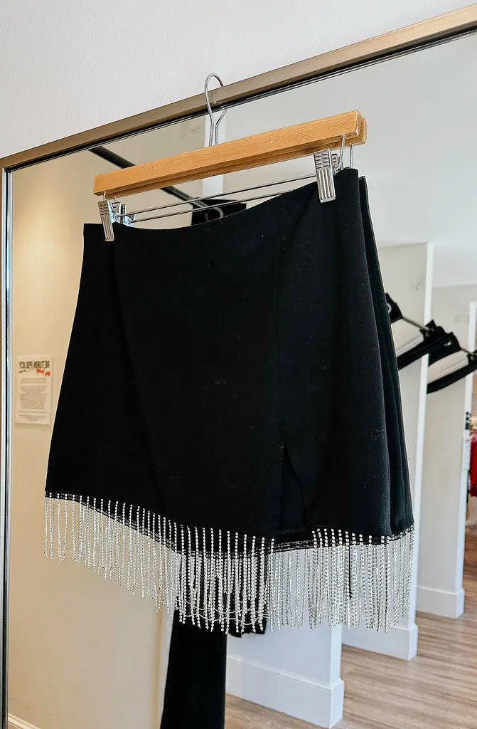 CAM SKIRT WITH RHINESTONES