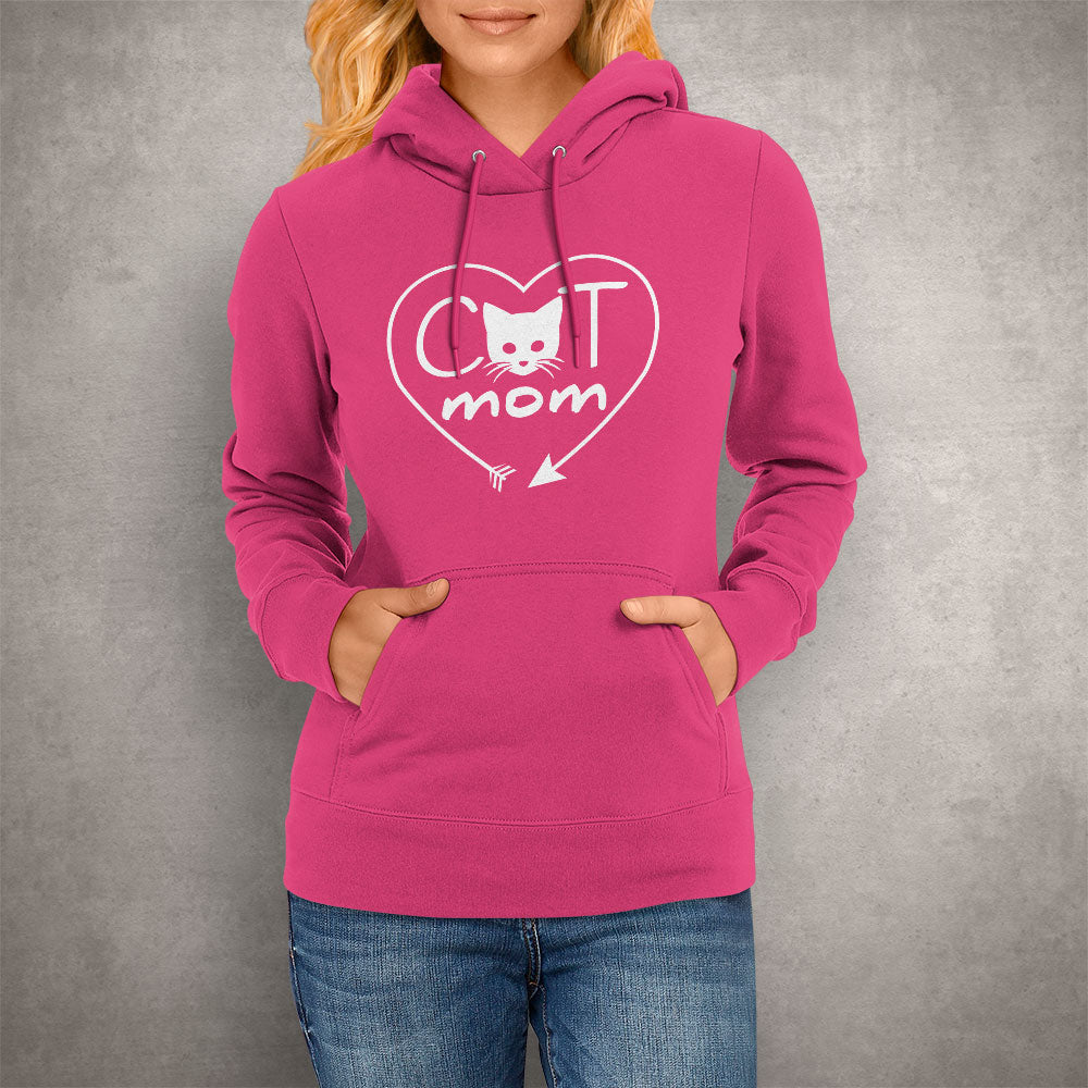 Cat Mom Heart Arrow Hoodie