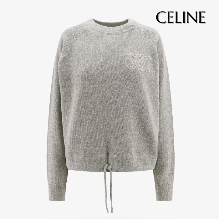 CELINE  |triomphe crew neck sweater in wool and cashmere