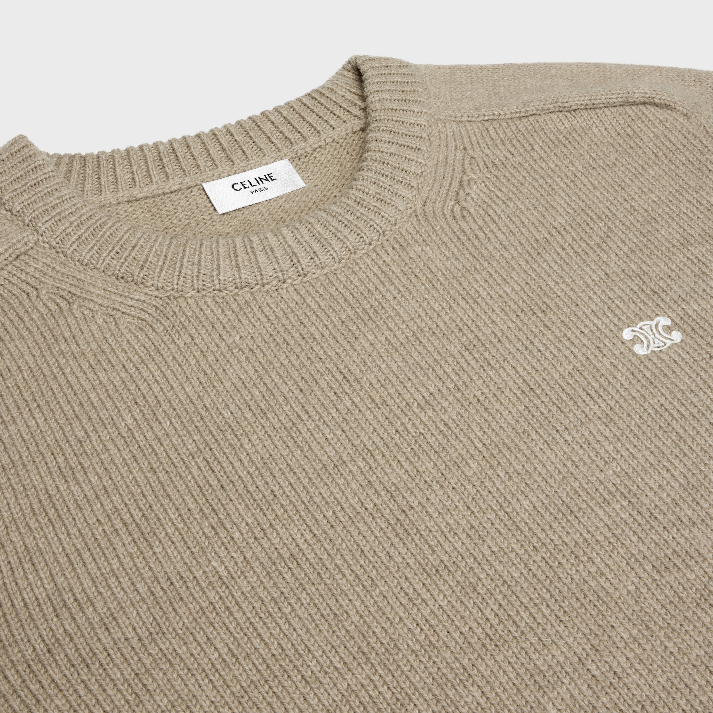 CELINE  |TRIOMPHE CREW NECK SWEATER IN WOOL CASHMERE 2AC85048T.03SD