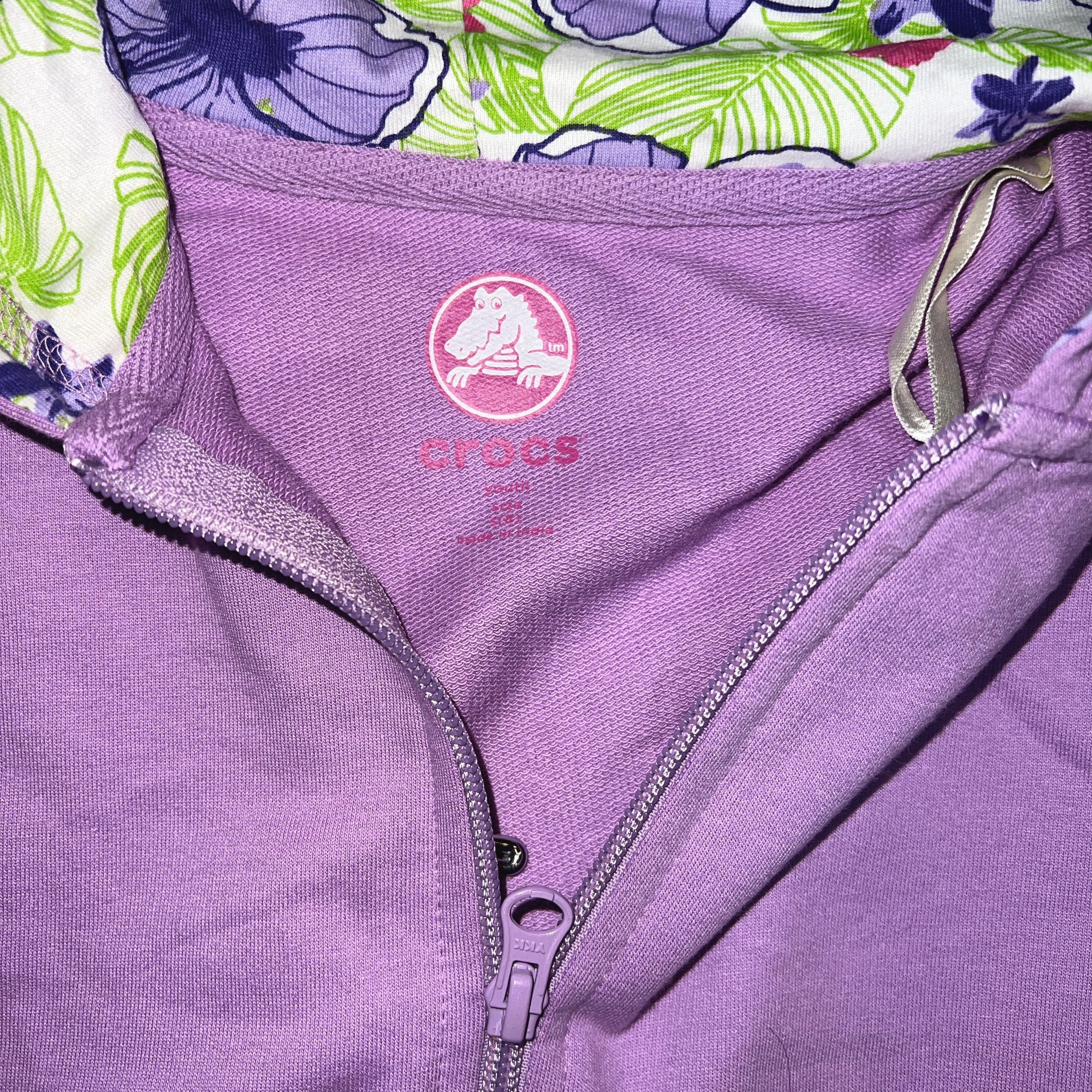 Children's Crocs Full-Zip  Hoodie - Size 8  African Violet