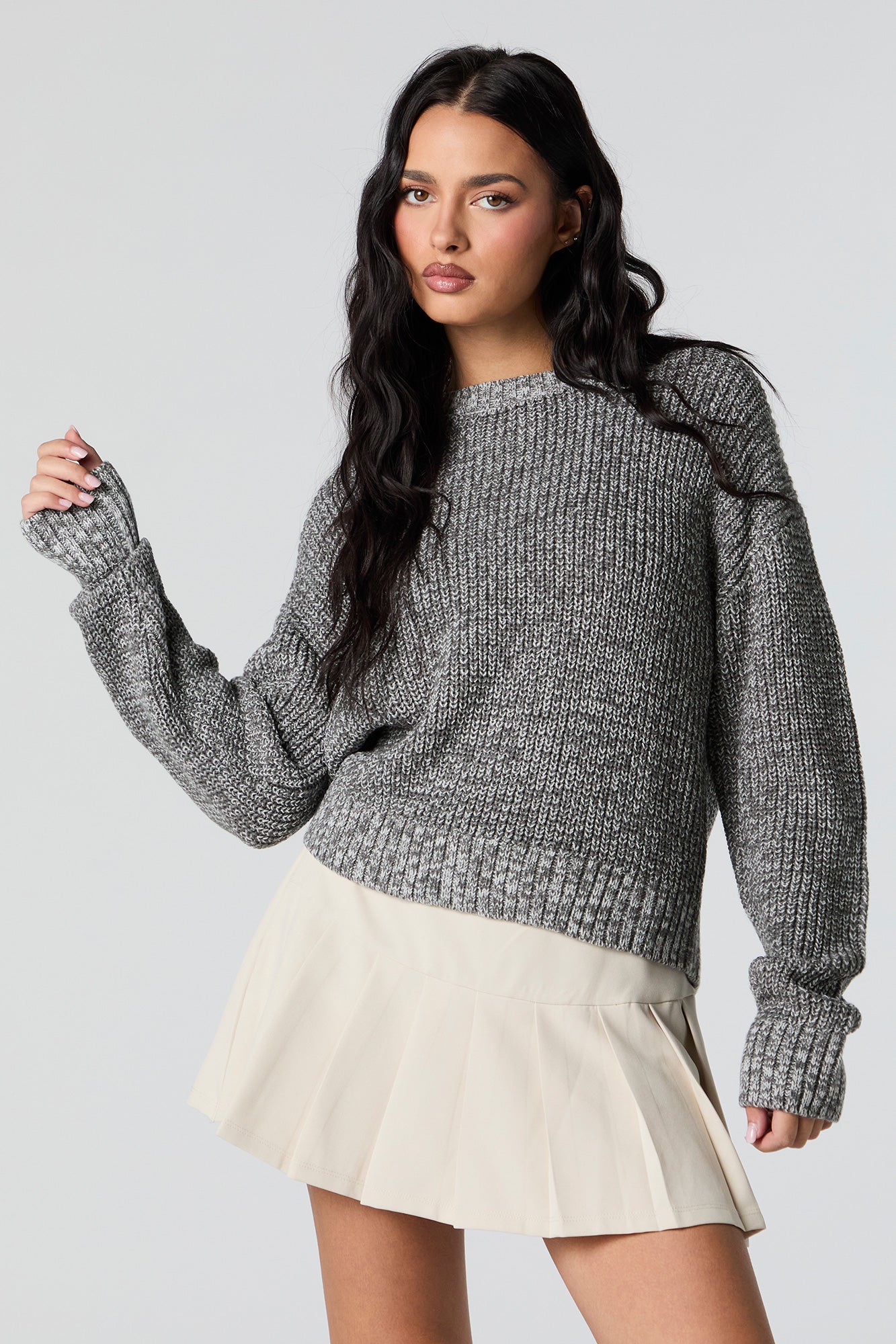 Chunky Knit Drop Shoulder Sweater