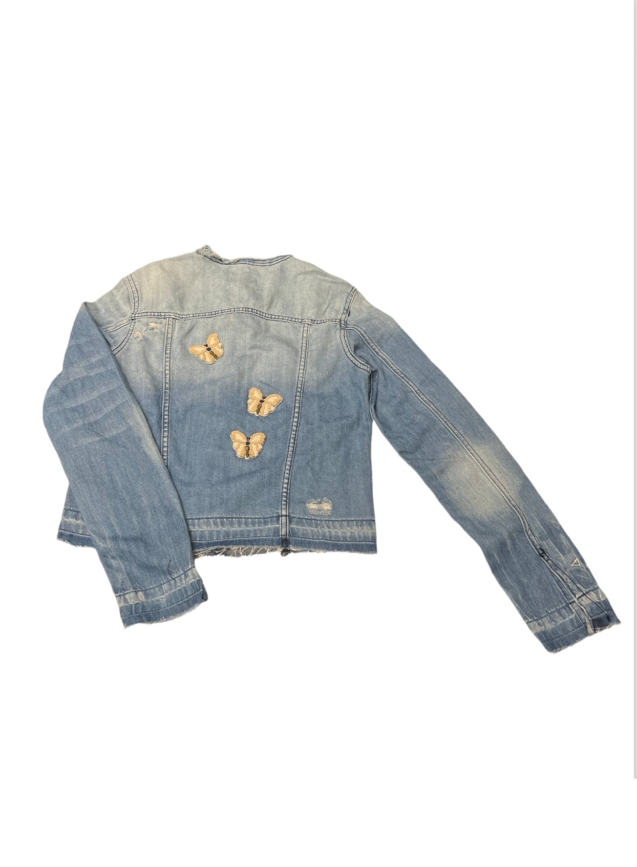 Collab 322 Collarless Blue Denim Jacket