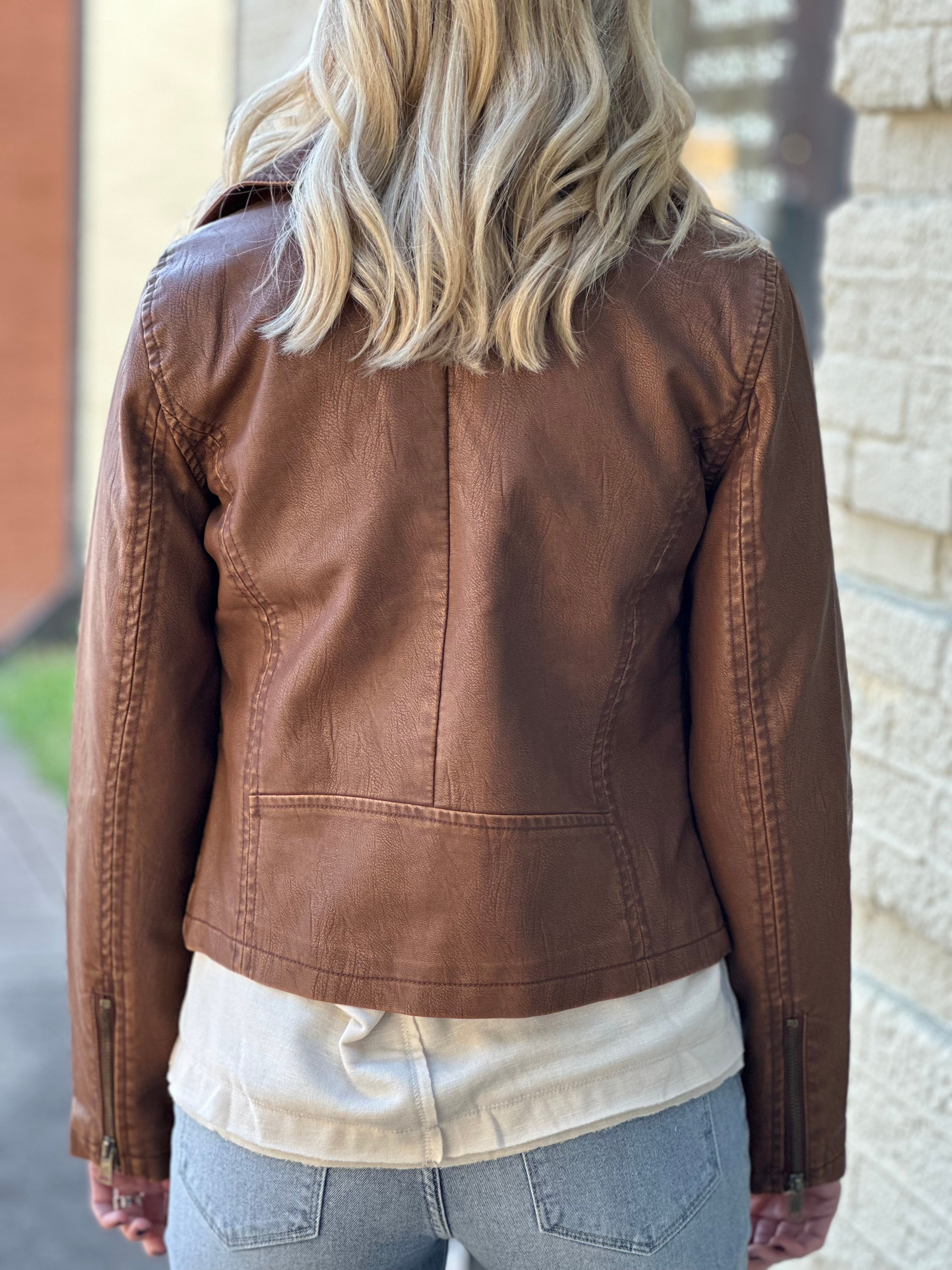 Core Faux Leather Moto Jacket