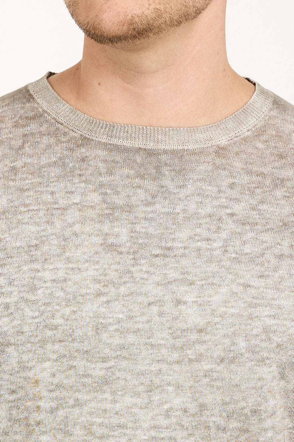 Crewneck Pullover Sweater in Taupe