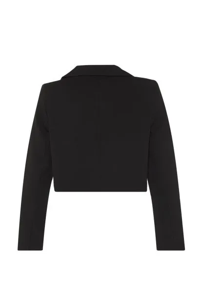 Cropped Lapel Front Single Breasted Blazer