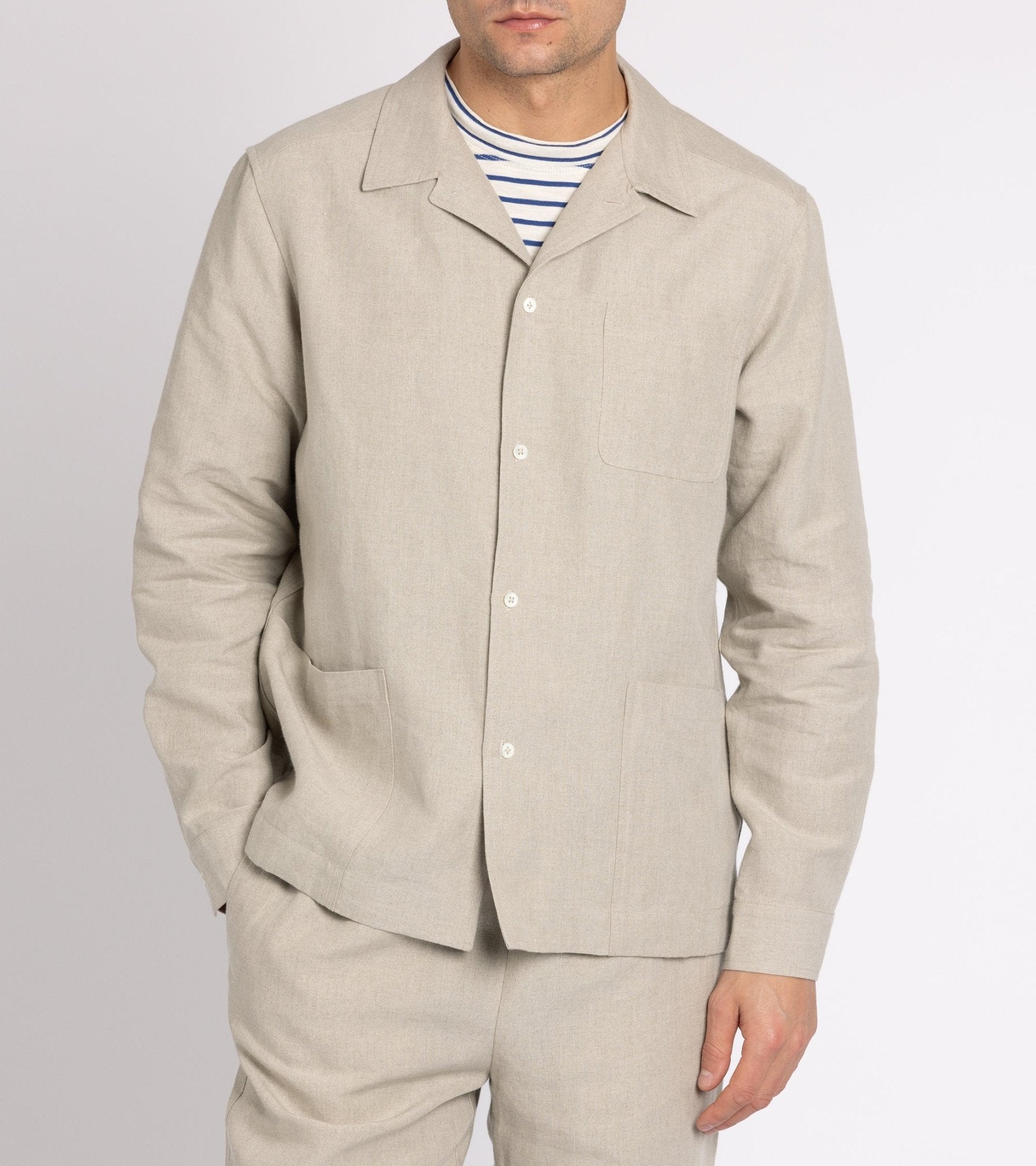 De Bonne Facture Belgian Linen Painter's Jacket: Undyed Flax