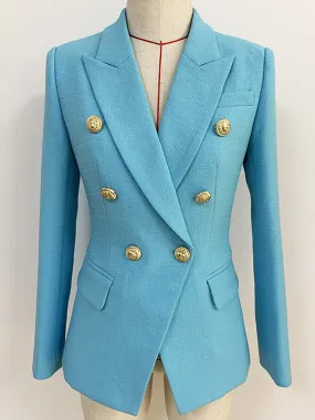 Double-Breasted Blazer in Light Blue