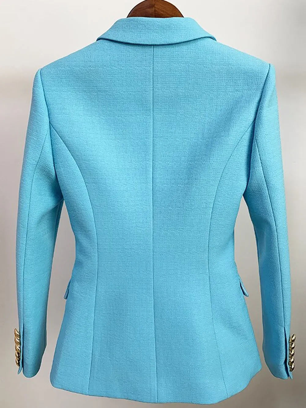 Double-Breasted Blazer in Light Blue