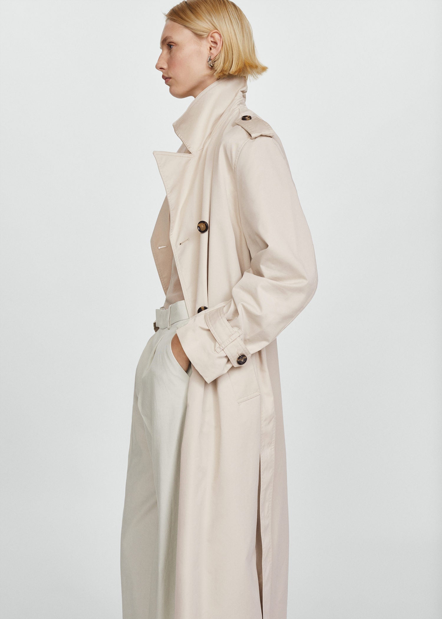 Double-button trench coat