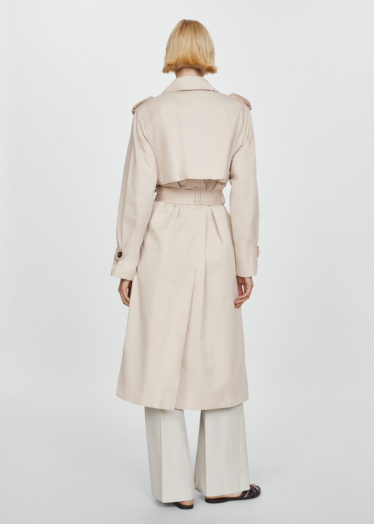 Double-button trench coat