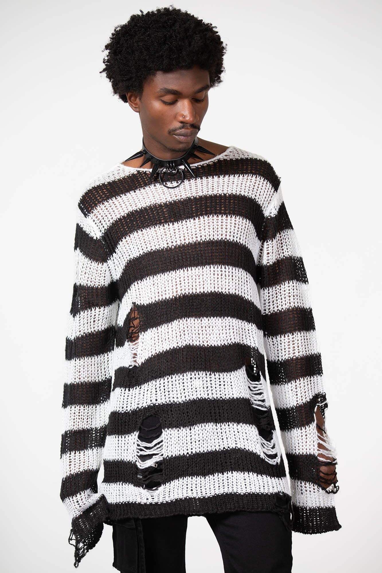 Emo Knit Sweater-Blk/Wht