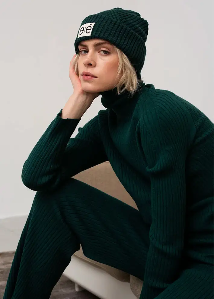 Esmé Studios June Roll Neck Knit ES322-206 Strik - Rain Forest