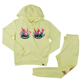 Fire Eyez Hoodie Set (Pale Yellow) /C8