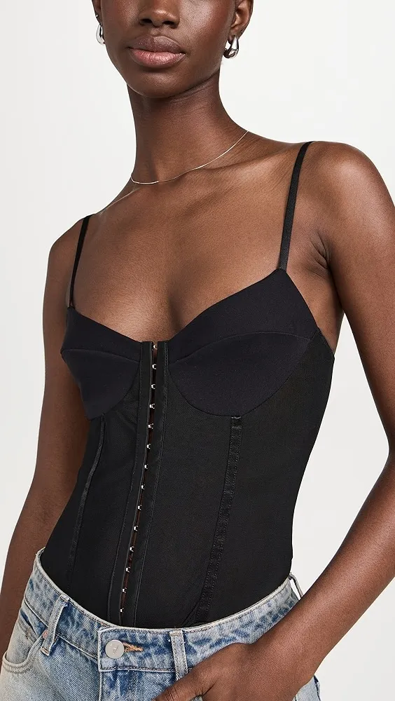 Free People   Night Rhythm Corset Thong Bodysuit 