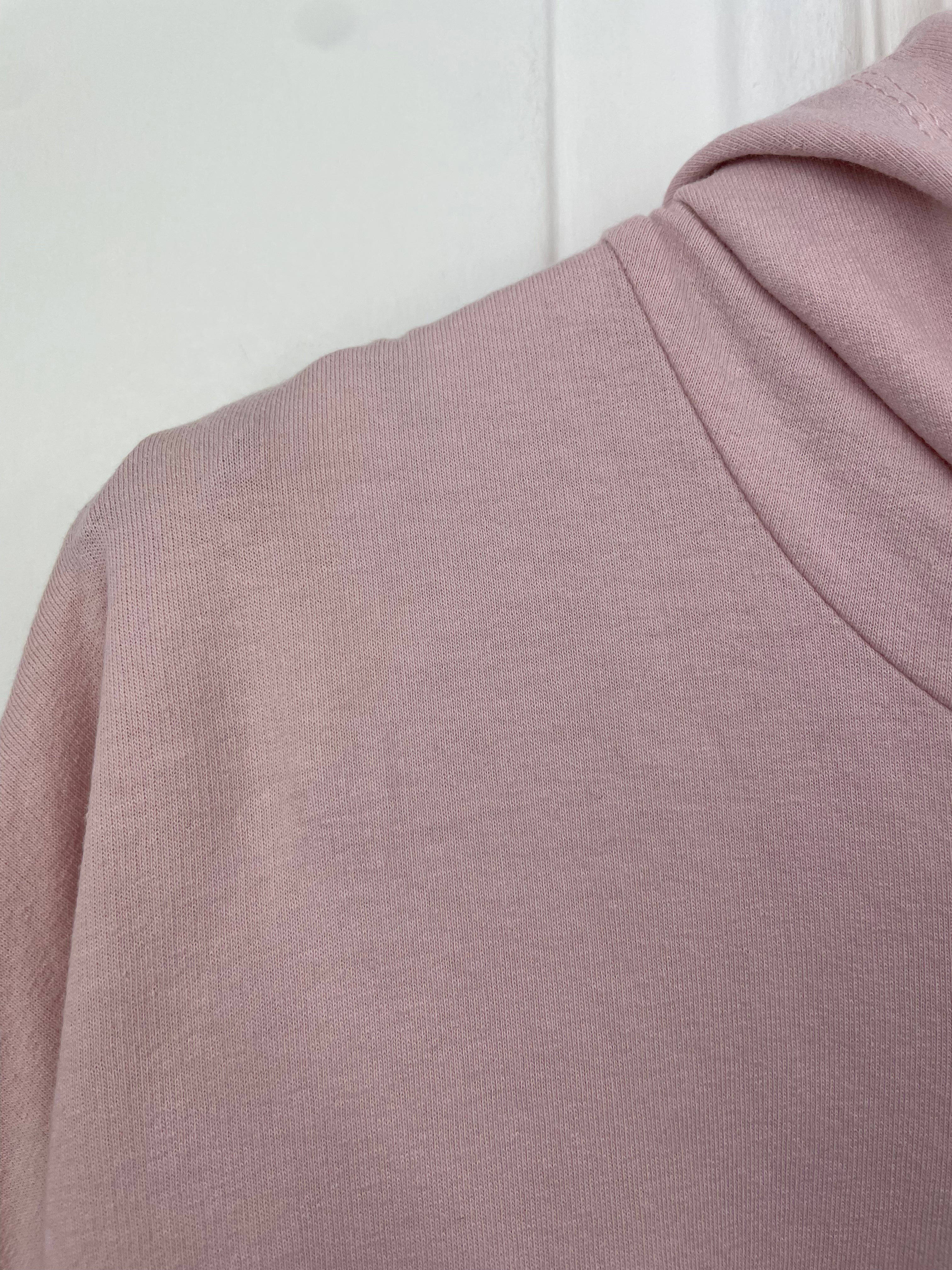 Frill Edge Oversized Hoodie - Blush Pink