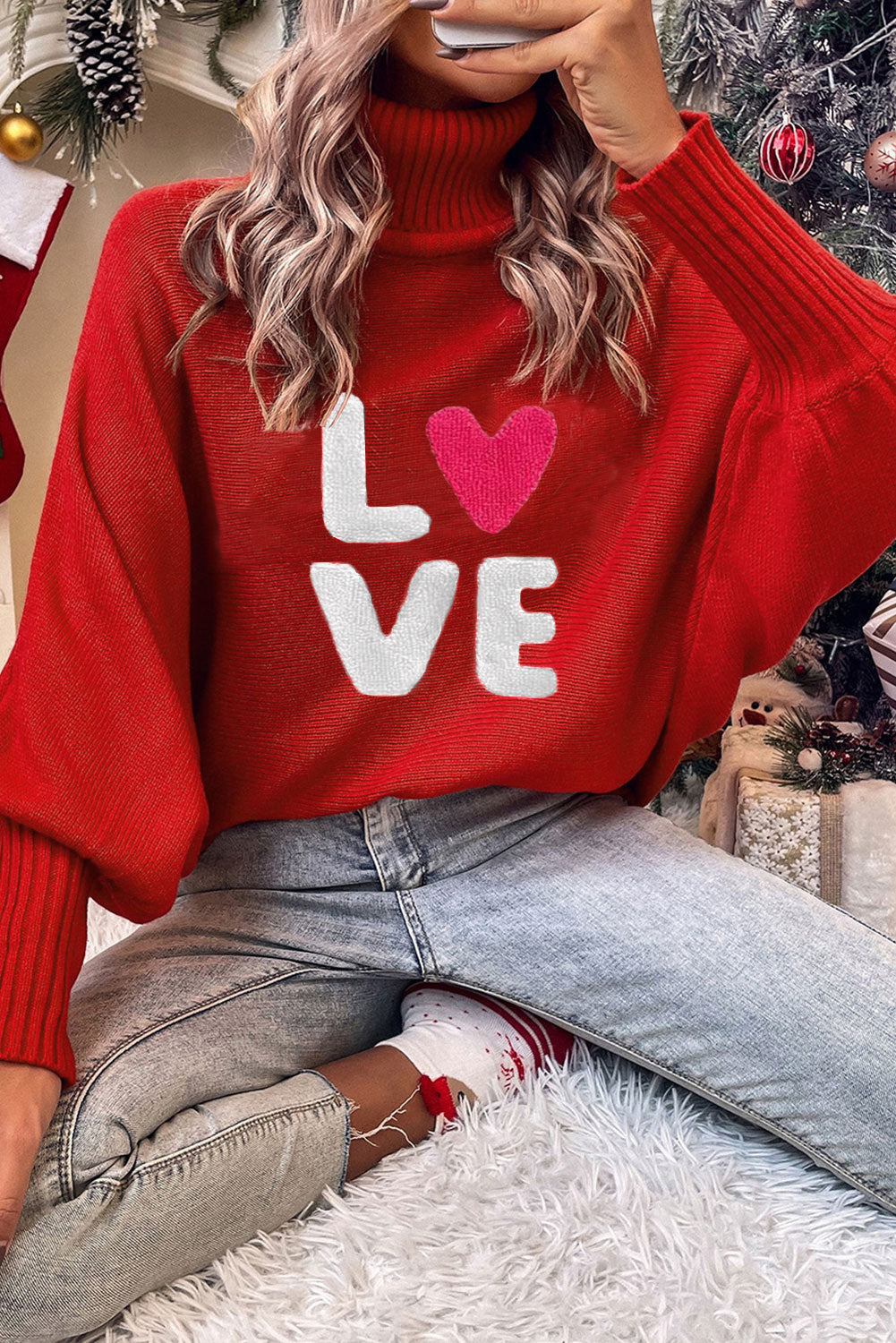 Full Of Love High Neck Sweater