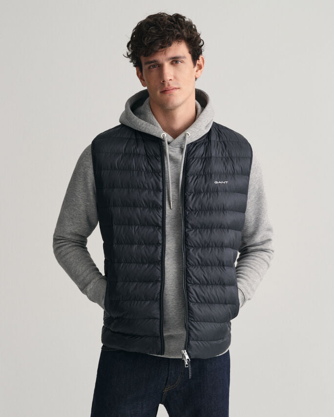 Gant 343198 Mens Light Padded Bomber Gilet Black