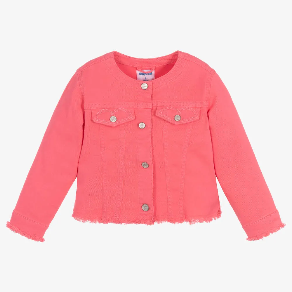 Girls Pink Denim Jacket