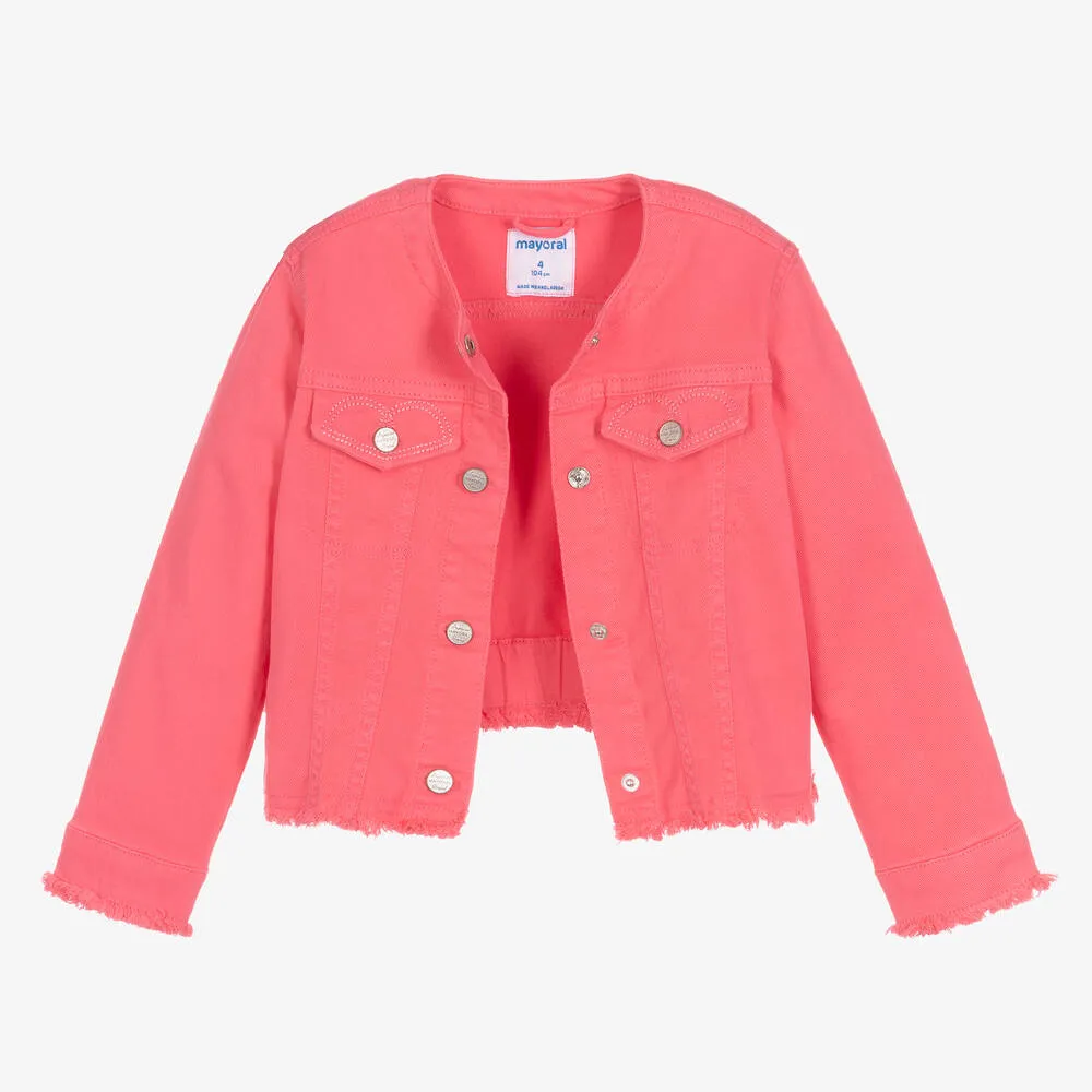 Girls Pink Denim Jacket