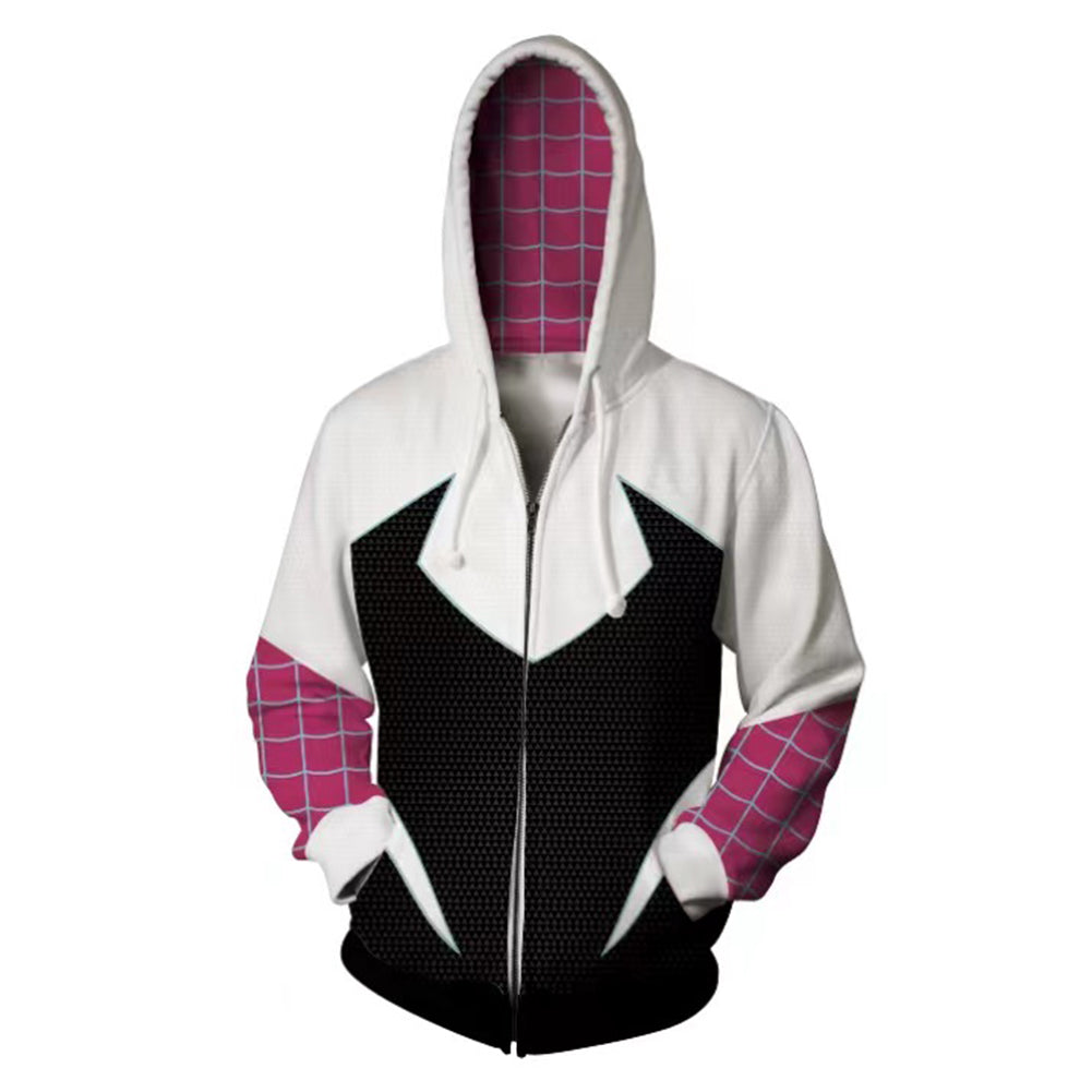 Gwen Stacy Cosplay Hoodie 3D Printed Hooded Sweatshirt Men Women  Casual Streetwear Zip Up Jacket Coat