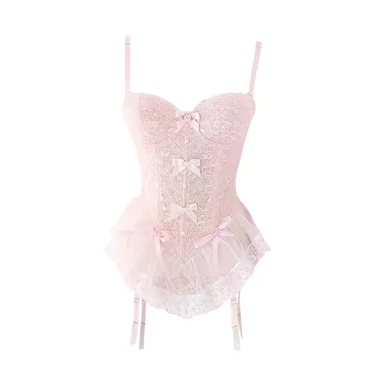 handmade Light pink ballet corset lingerie