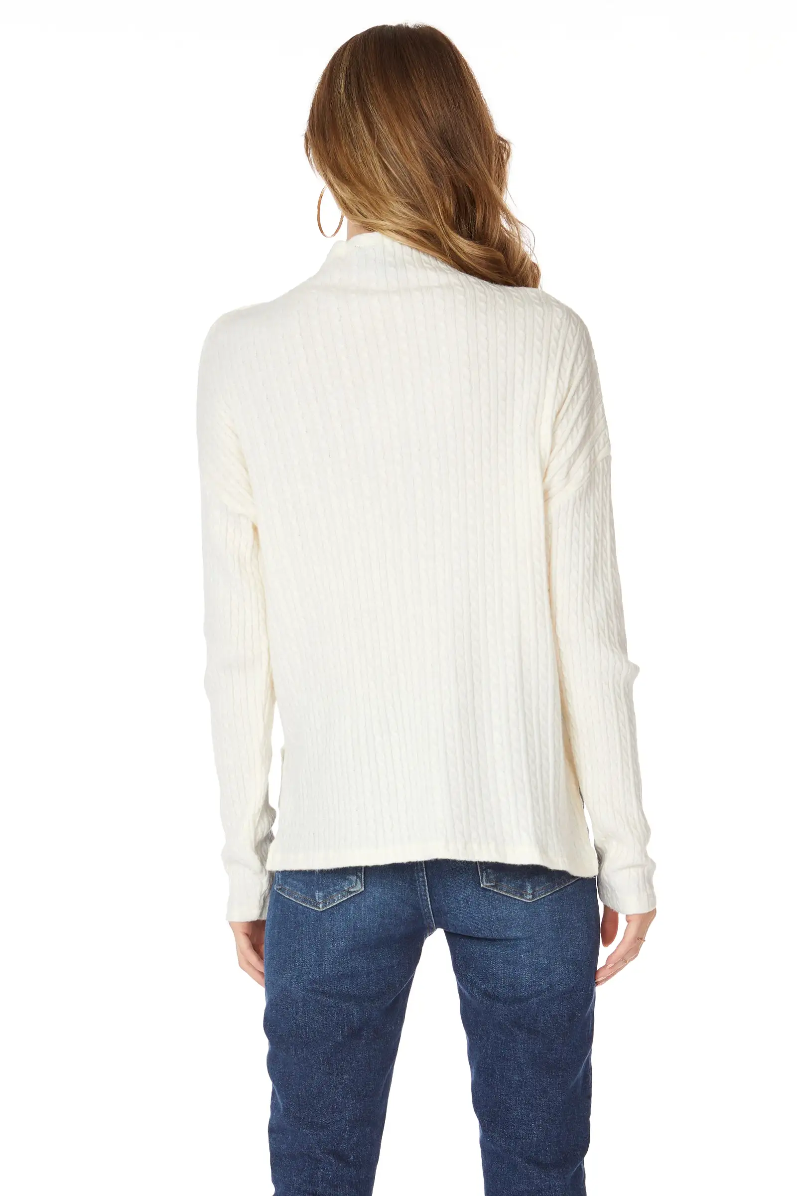 HI-LOW HEM MOCK TURTLENECK