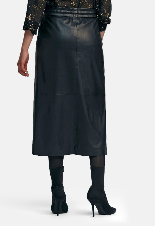 Holly Black Leather look skirt