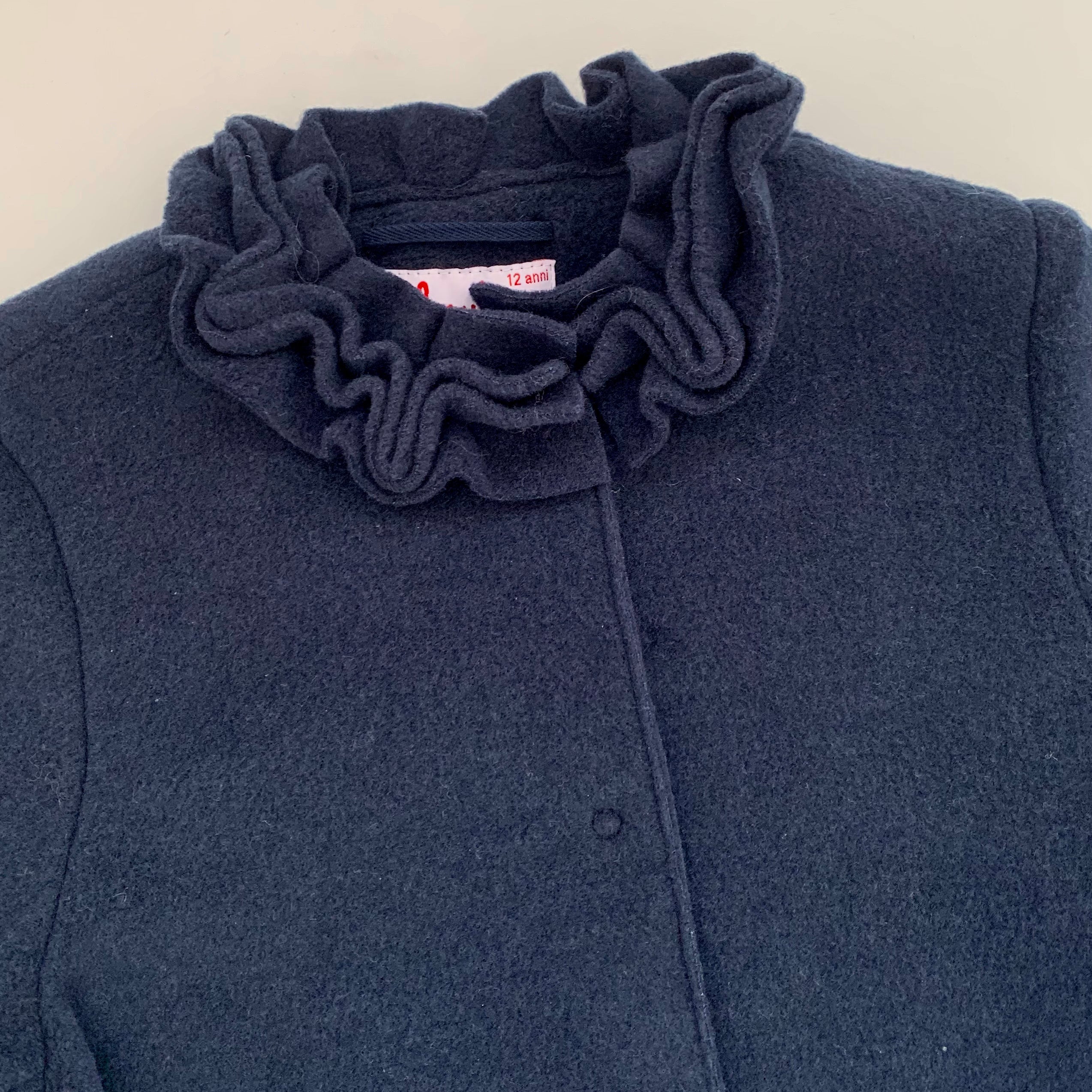 Il Gufo Navy Fleece Coat: 12 Years