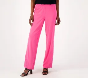 Isaac Mizrahi Live! Petite Knit Pants with Eyelet Trim