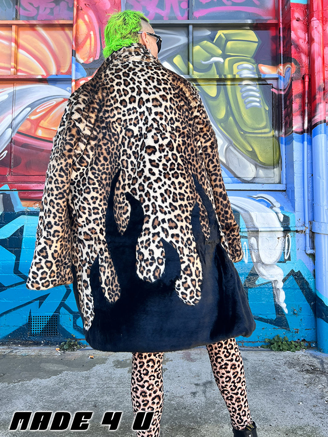 LION KING FAUX FUR JACKET - LEOPARD & BLACK  MADE 4 U 