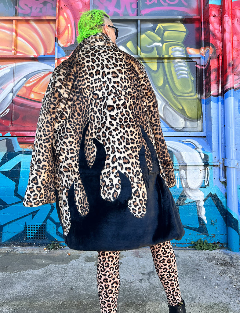 LION KING FAUX FUR JACKET - LEOPARD & BLACK  MADE 4 U 